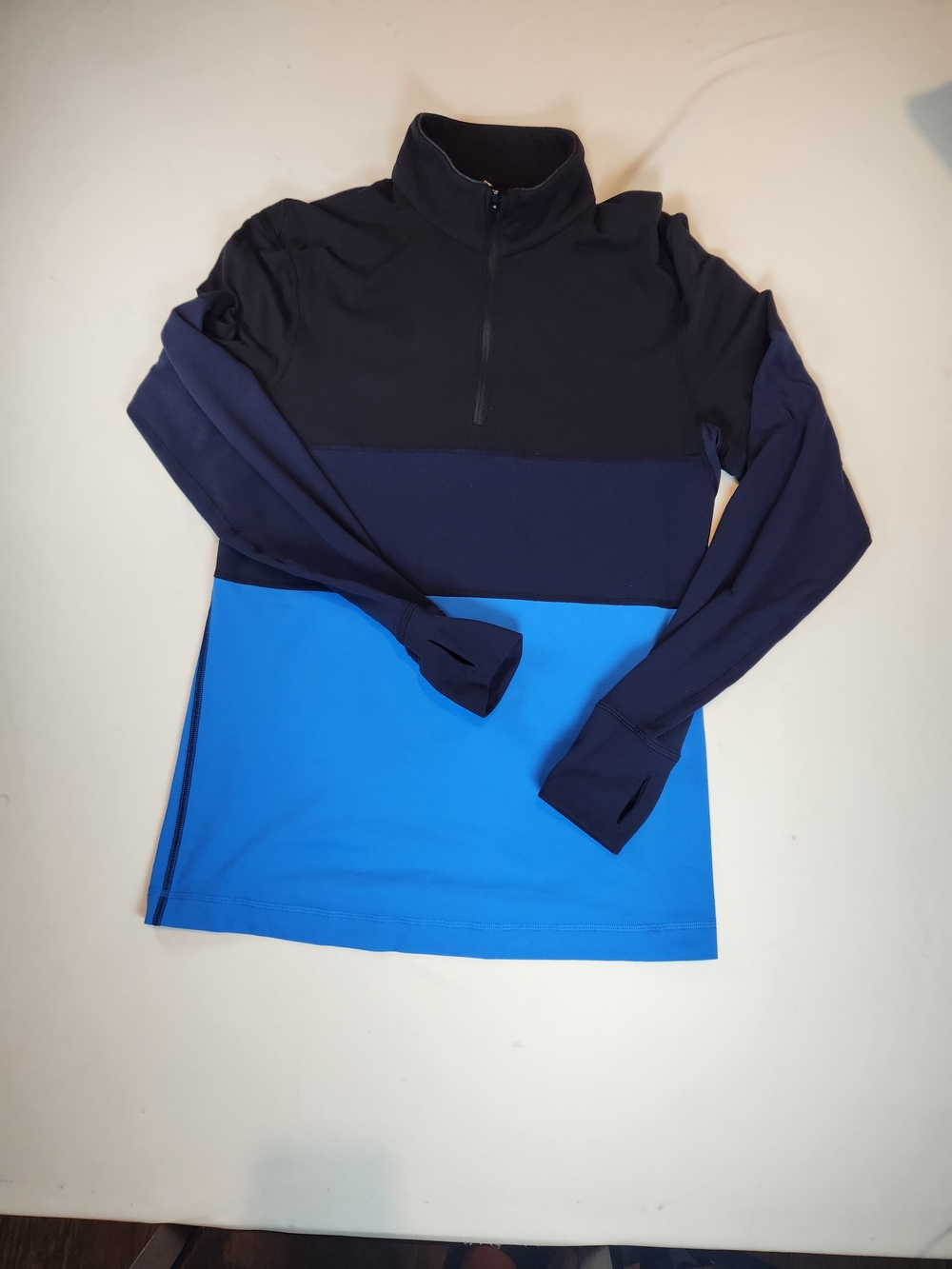 lululemon athletica Navy and Bright Blue Colorblock Half-Zip Pullover